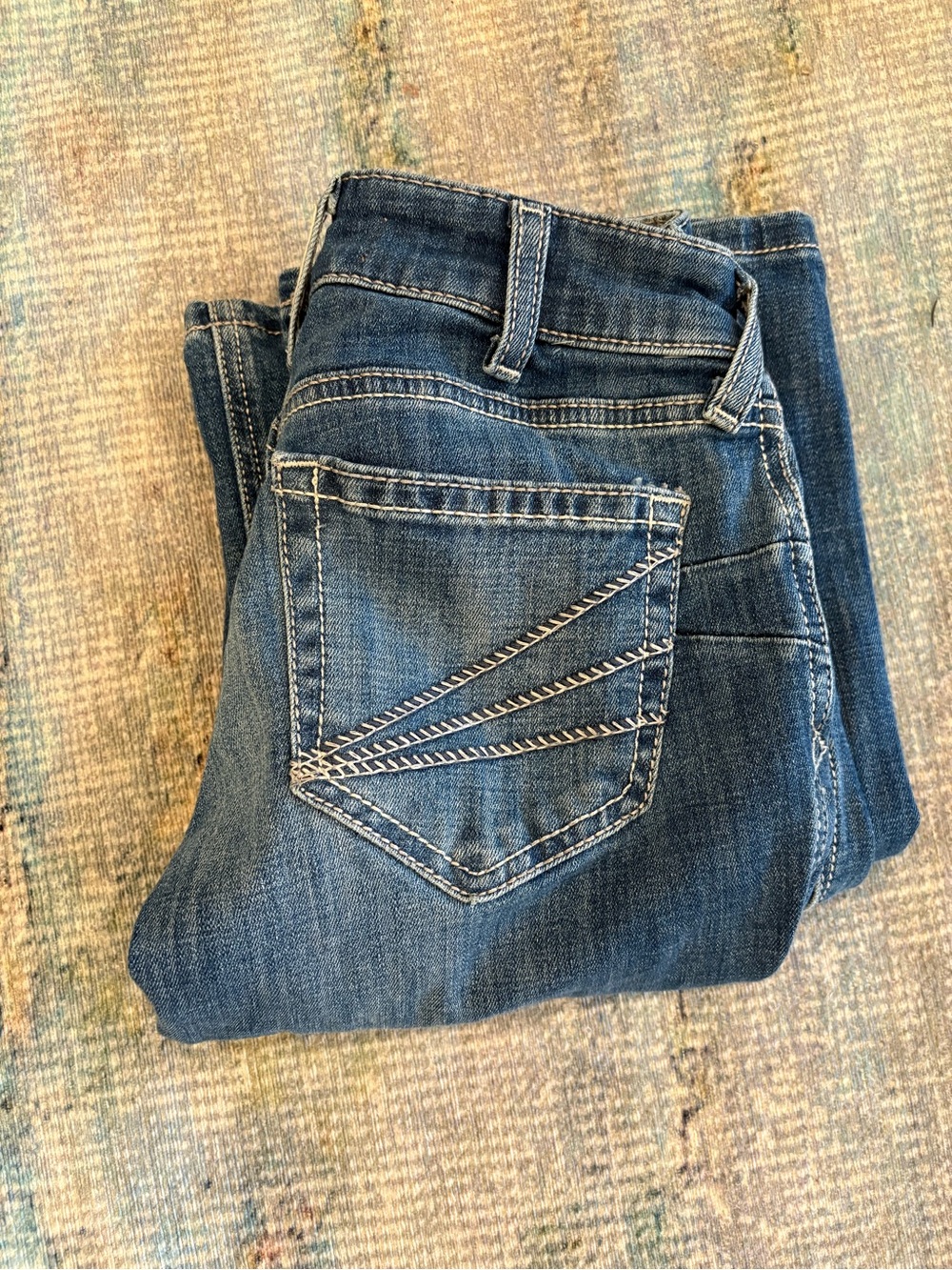 Ariat Women's Boot Cut Jeans in Dark Blue with Contrast Stitching
